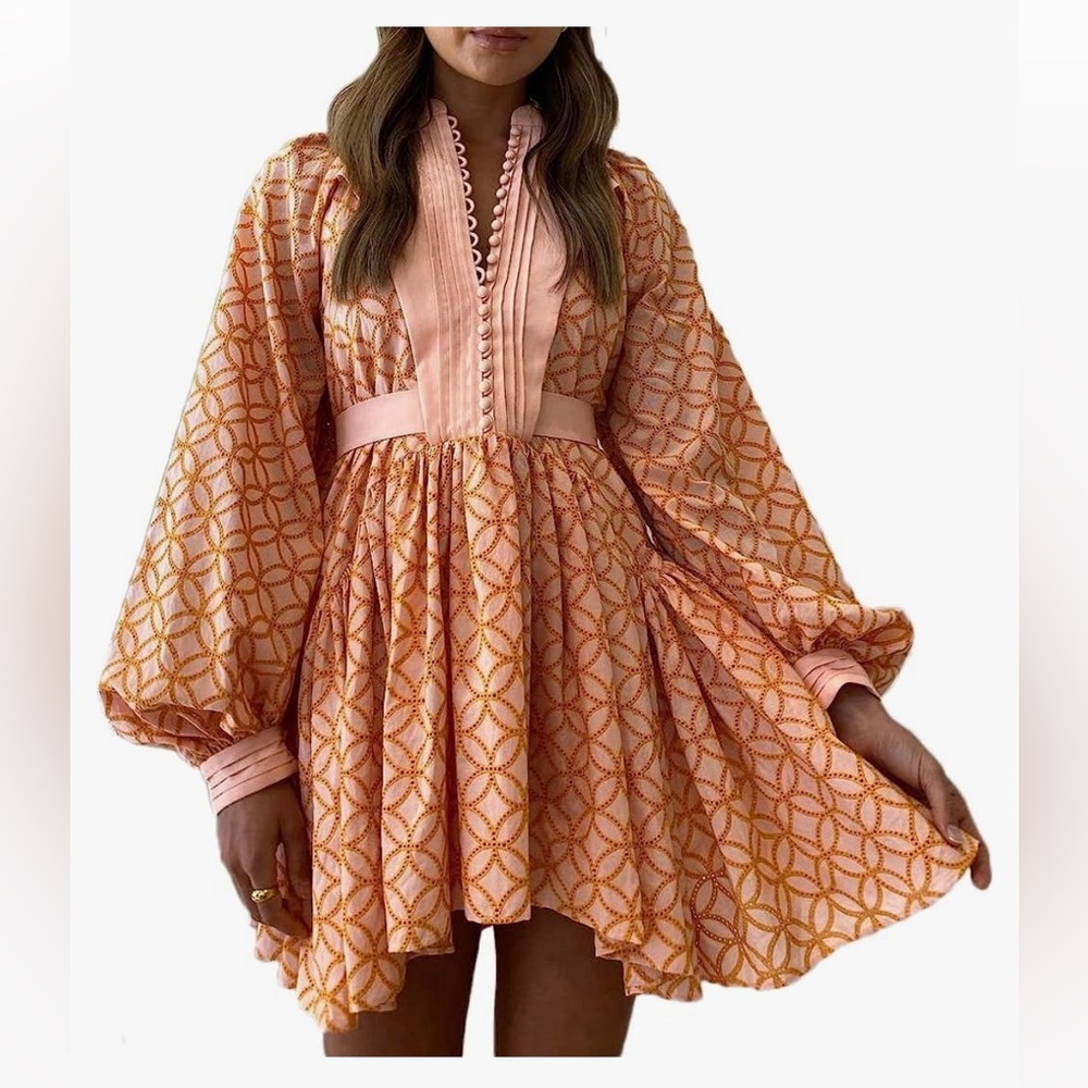 Button-down Embroidered Dress